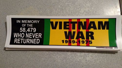 Vietnam war 1959-1975 in memory of 58,479 never returned rg403 bumper sticker