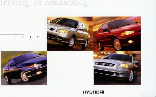 1999 hyundai full line  brochure with tiburon rally car cut-out!