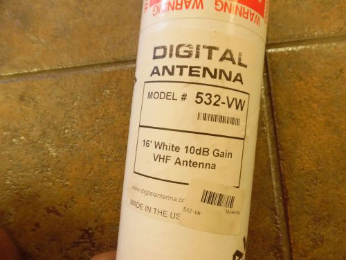 Digital antenna 532-vw 16&#039; 16ft / 10db vhf antenna - white - new/old stock