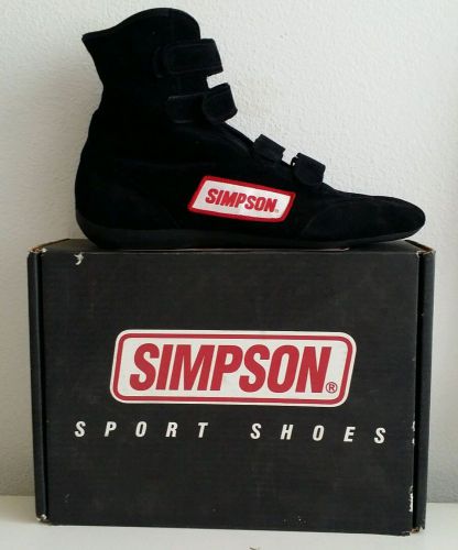 Simpson suede hightop racing/driving shoes velcro laces black-size 13