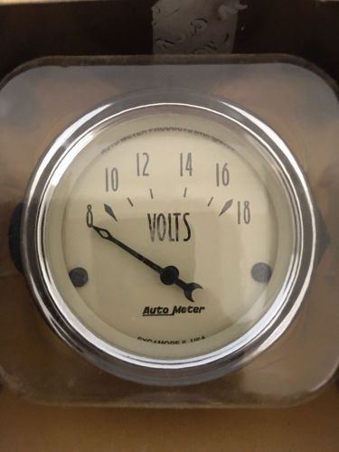 Autometer 1891 antique beige voltmeter gauge