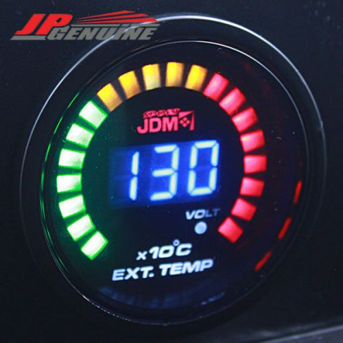 Jdm 2&#034; 52mm exhaust gas temperature blue led smoke tint gauge - universal