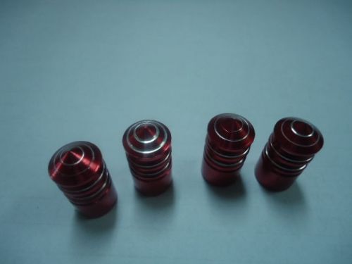 Car motorcycle wheel air valve stems caps set alloy  x 4 pieces red