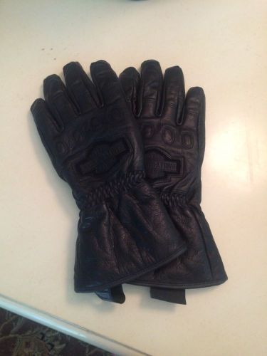 Harley davidson black leather gloves size l nwot!