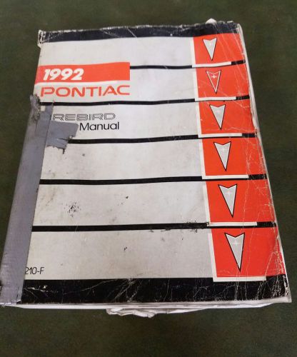 1992 pontiac firebird trans am service shop dealer repair manual