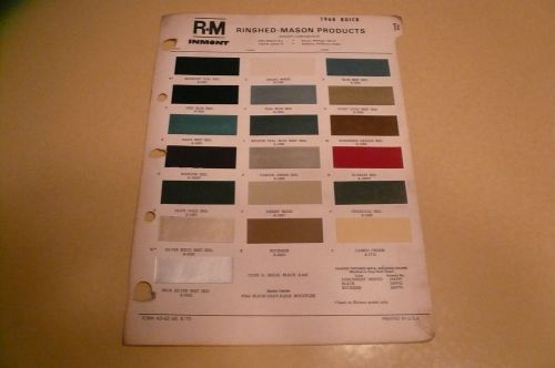 1968 buick r-m color chip paint sample riviera