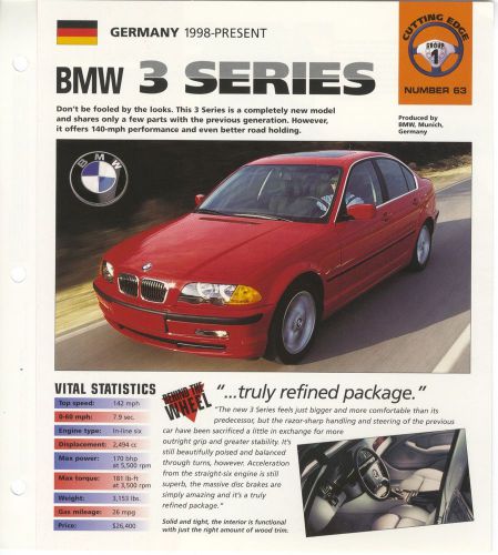 Bmw 3 series collector brochure specs 1998-present group 1, no 63