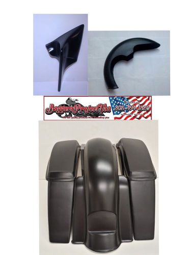 2014-16 harley davidson 6&#034; stretched saddlebags &amp; rear fender kit flh