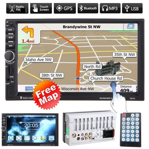 Gps navi 7&#034; hd 2 din bluetooth car in-dash radio stereo mp5 player usb/fm + map