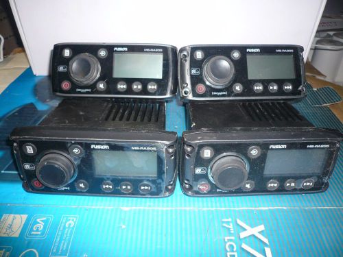 Lot of 4 fusion ms‑ra205 am/fm stereo marine band vhf receiver untested as is