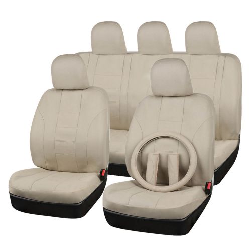 Car pass 14pcs universal fit auto interior  full beige color car seat covers