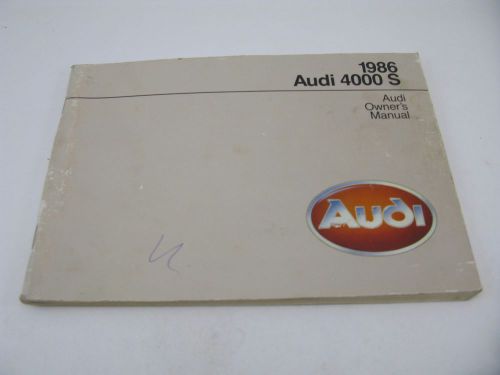 Audi 4000 s 1986 owners manual guide book handbook 86
