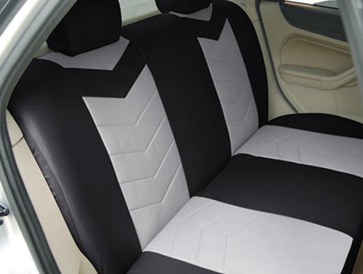 Synthetic leather rear only car seat covers solid bench onyx black