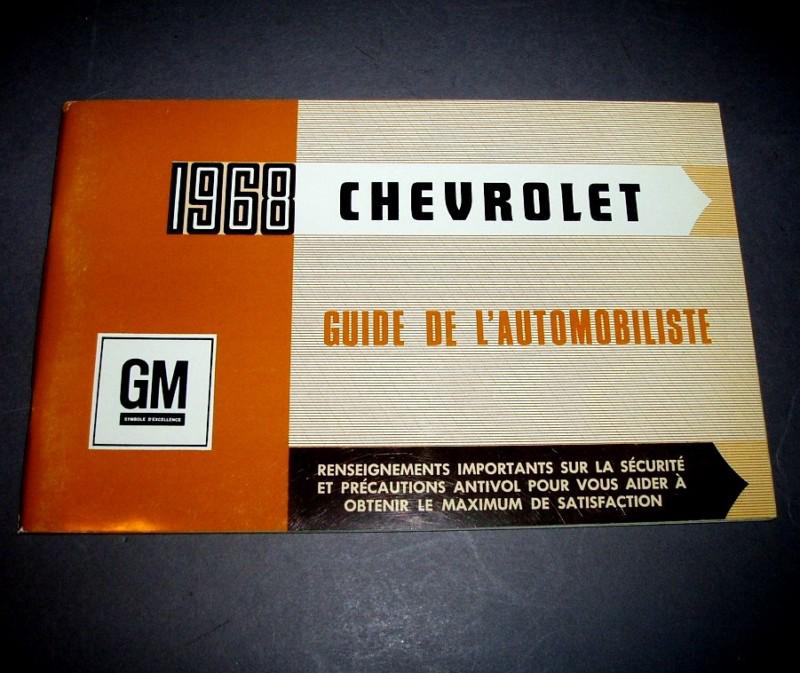 1968 chevrolet gm canada nos orig. french caprice impala ss owners manual ss427