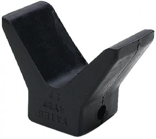 Boat trailer v block bow stop 2x2" 3/8" id molded black rubber