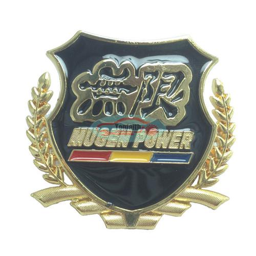 2pcs gold metal side emblems emblem 3m badge sticker for mugen power  hd ac