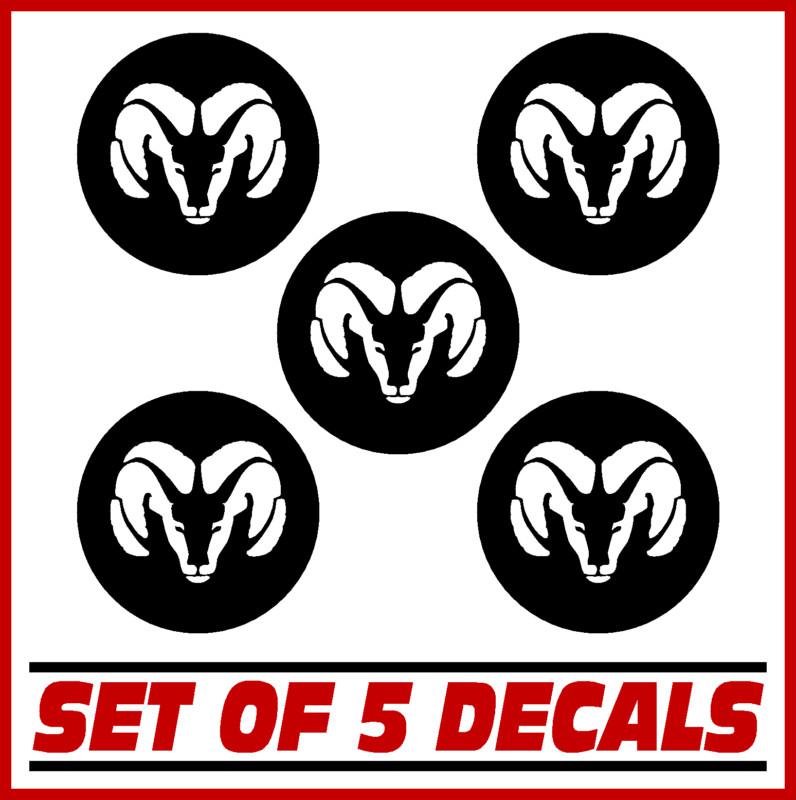 Dodge ram wheel center cap rim overlay decal stickers set of 5 vinyl decals rims
