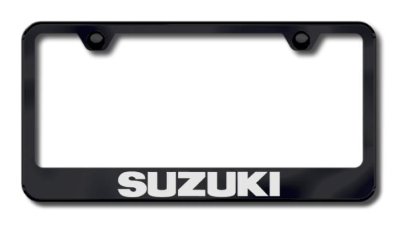 Suzuki laser etched license plate frame-black made in usa genuine
