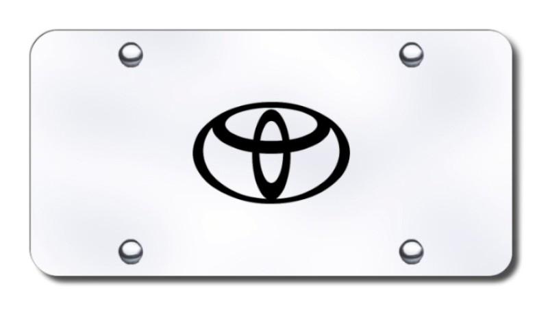 Toyota laser etched (logo only) on brushed stainless license plate made in usa