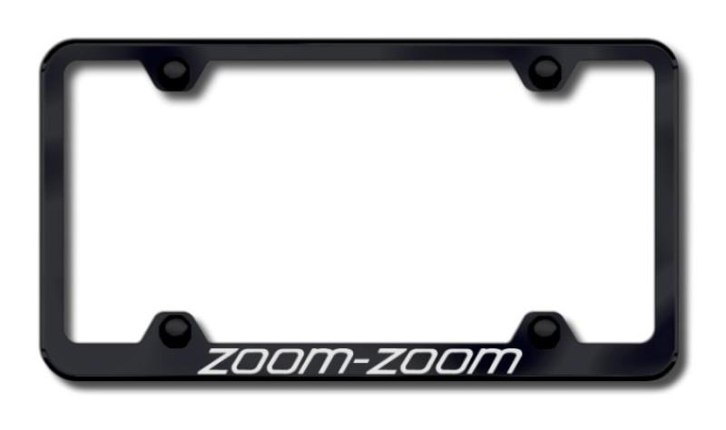 Mazda zoom-zoom wide body laser etched license plate frame-black made in usa ge