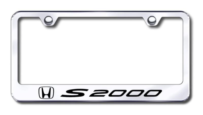 Honda s2000  engraved chrome license plate frame -metal made in usa genuine