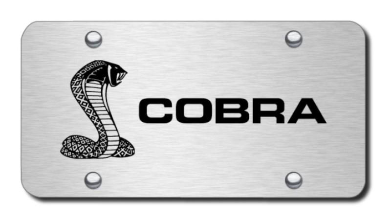 Ford cobra 2 laser etched on brushed stainless license plate made in usa genuin