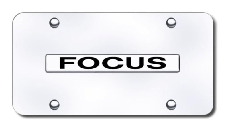Ford focus name chrome on chrome license plate made in usa genuine