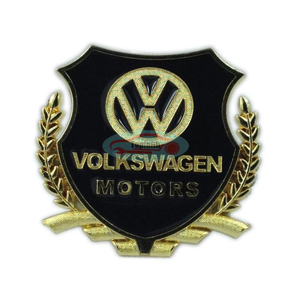 2pcs metal side gold emblems emblem badge sticker for cc beetle eos golf jetta