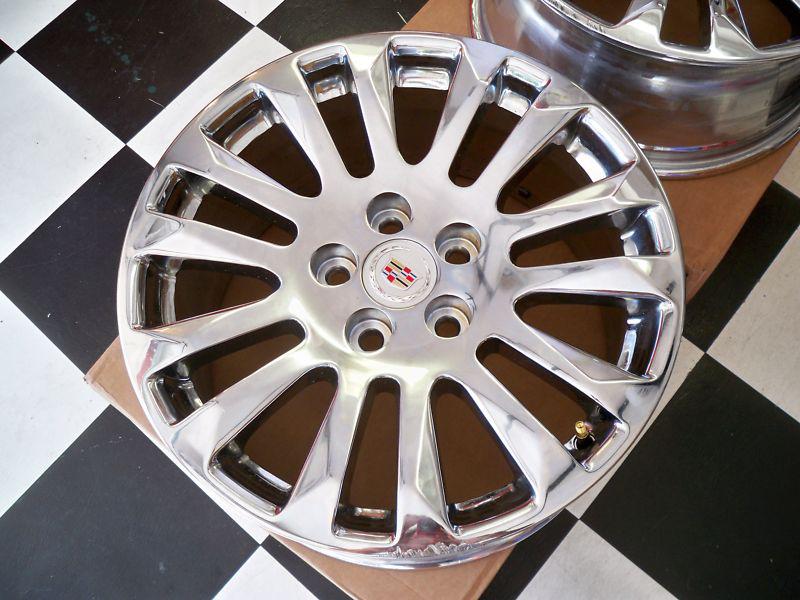 2 18'' cadillac cts new triple chrome wheels rims 2012 factory oem caps included