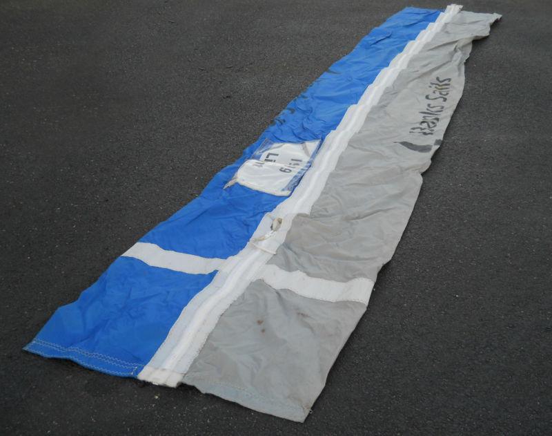 Sailboat sausage bag with zipper 11' 8" long x 2' 1 1/2" wide color blue grey