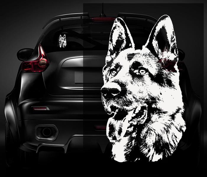 German shepherd decal 5"x3" white dog k9 sign car vinyl window sticker u5ab