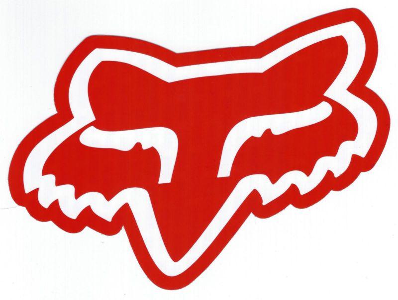 Pack of 10 fox racing 7" head stickers red new in package!! free shipping!