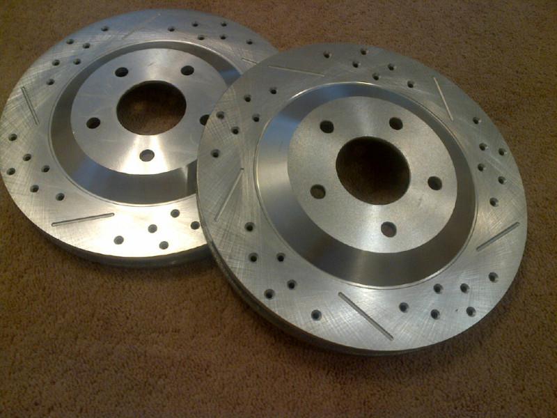 Corvette c5 and c6 direct replacement slot, drill, zinc front rotors brand new