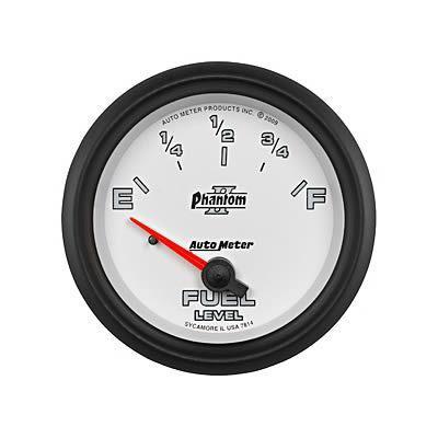 Autometer phantom ii electrical fuel level gauge 2 5/8" dia white face 7814
