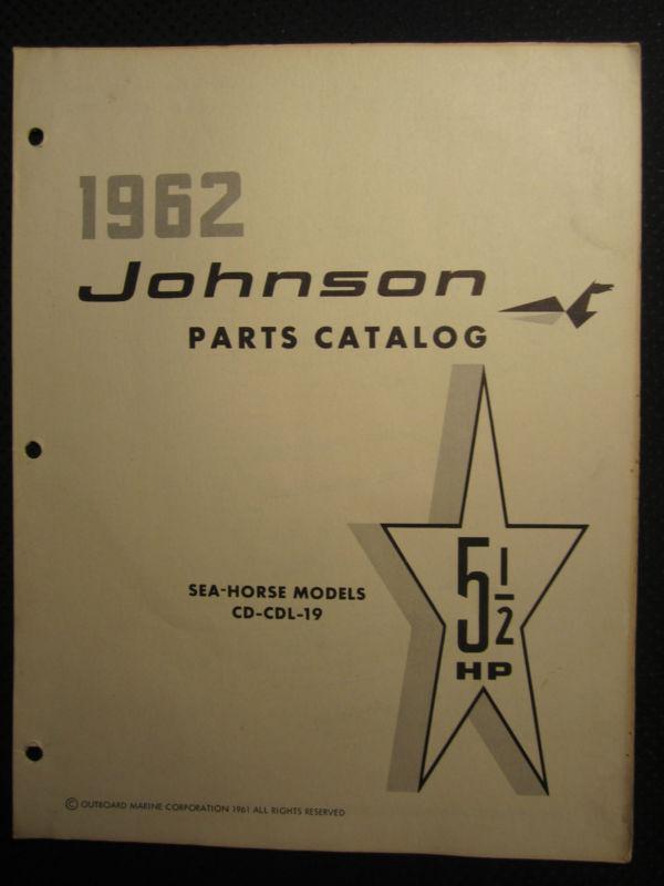 1962 johnson outboard motor 5 1/2 hp part catalog manual sea horse cd cdl 19 5.5