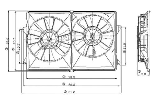 Replace ch3115134 - 04-08 chrysler pacifica dual fan assembly suv oe style part