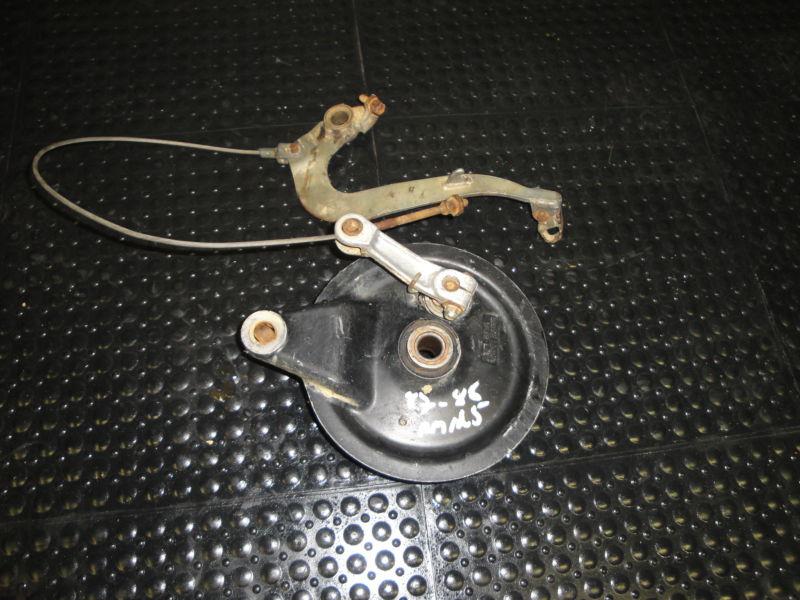 87 88 suzuki rm125 rm 125 rear brake plate oem factory brake hub plate & pedal