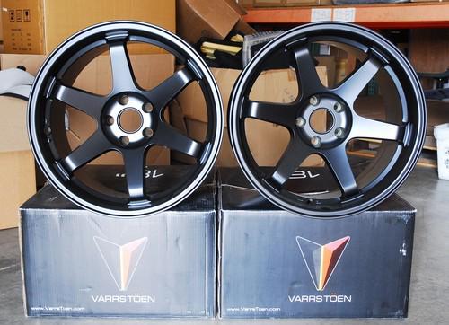 Varrstoen es2 es 2 18x10.5 +0 offset 5x114.3 matte black wheels - two wheels