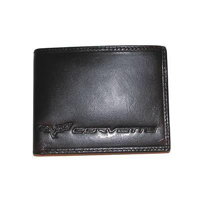 Ghh wallet leather black bi-fold 3" w 4" h corvette c6 each