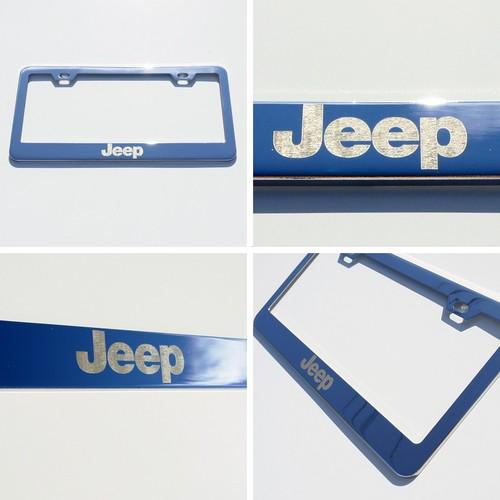 New chrome jeep 4x4 awd license plate frame laser engrave suv stainless steel