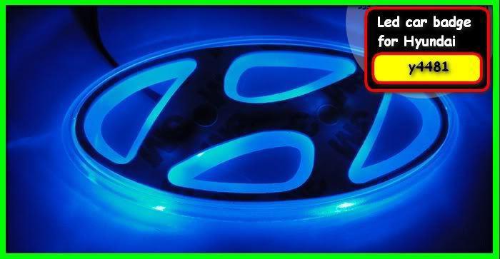 Truck tail car badge led logo light emblem for hyundai yf sonata 2011 2012 blue