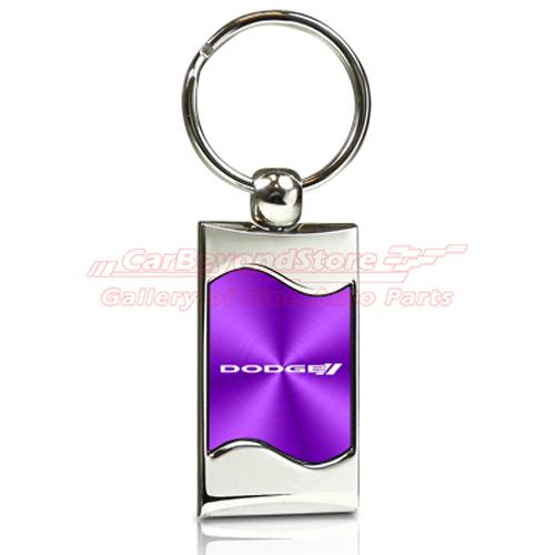 Dodge purple spun brushed metal key chain, keychain, key ring + free gift