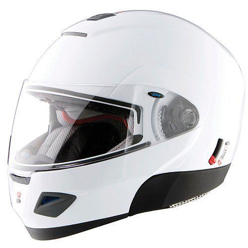 Vemar jiano bluetooth street motorcycle helmet gloss white adult xl x-large
