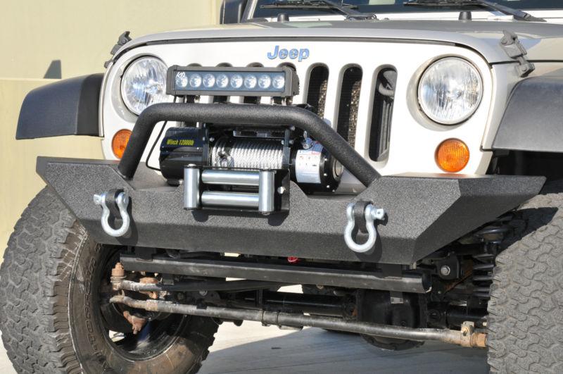 Jeep wrangler jk front bumper 07-14 + 12000 lb winch wireless off road ko rock 