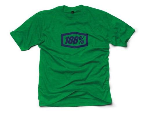 100% essential mens t-shirt heather kelly/black