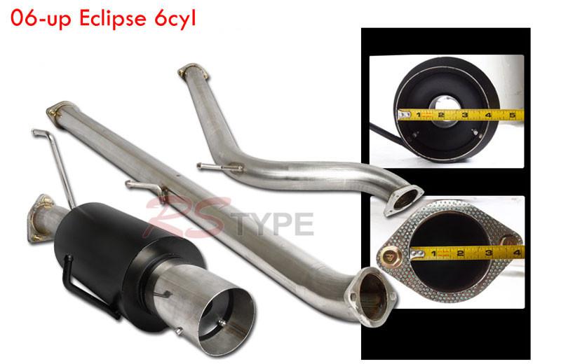 2006-2009 mitsubishi eclipse 3.8l v6 black catback exhaust system stainless 