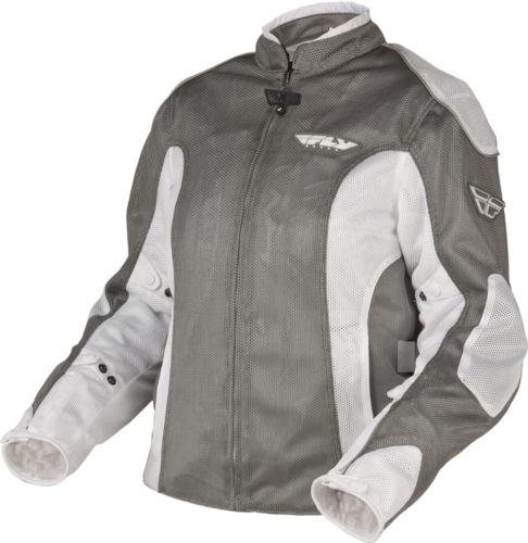 Fly racing coolpro ii ladies mesh motorcycle jacket white/gray 1w 477-8027-5