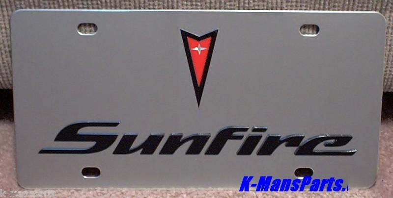 Pontiac emblem sunfire stainless steel vanity license plate tag