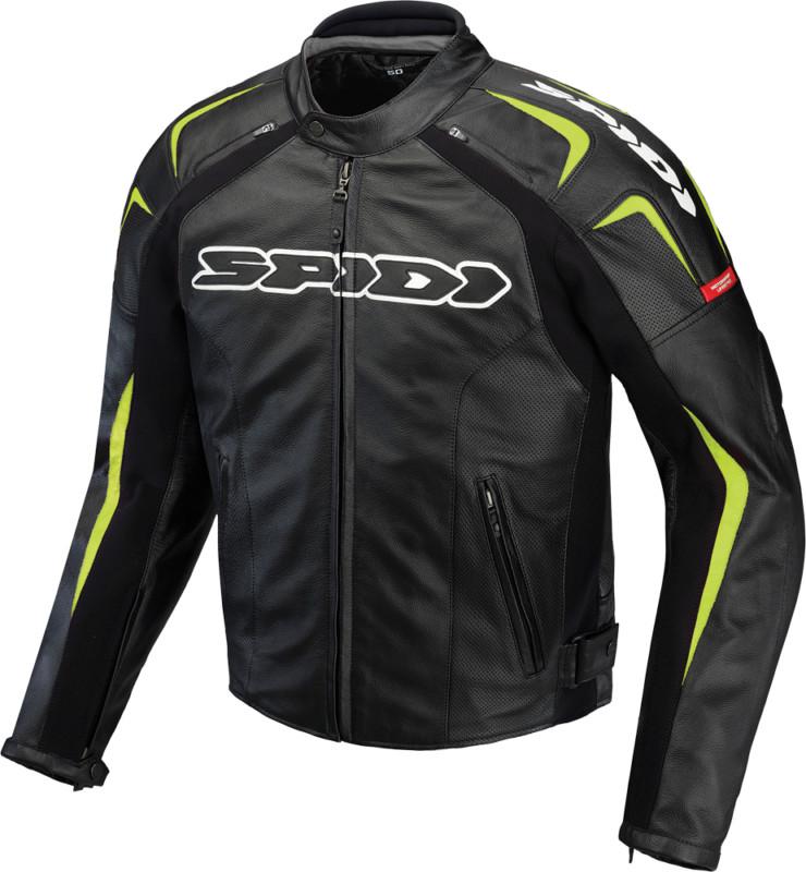 Spidi sport s.r.l. track leather motorcycle jacket black/green 40