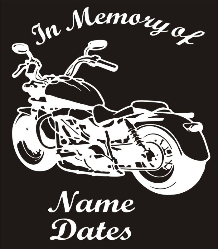 In memory of vinyl motorcycle decal harley fatboy biker car window sticker